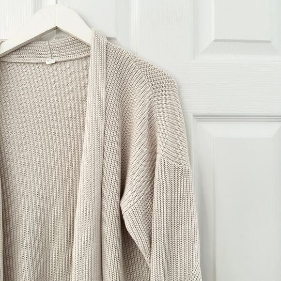 Lululemon Beige White Opal Cashlu Cashmere Blend Open Sweater Wrap Cardigan L/XL - Picture 5 of 12